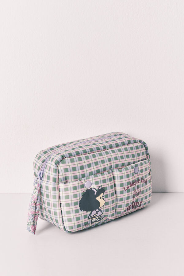 Women'secret Neceser mediano de cuadros Mafalda rosa