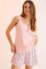 Womensecret Pijama corta tirantes rosa 100% algodón rosa