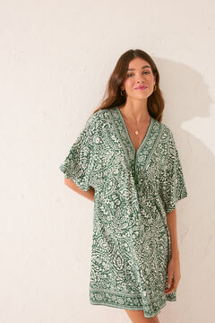 Womensecret Túnica short de viscosa con estampado paisley estampado