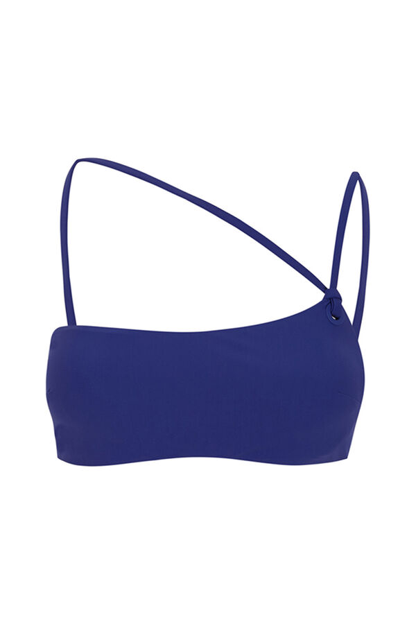 Womensecret Top de bikini asimétrico azul eléctrico 