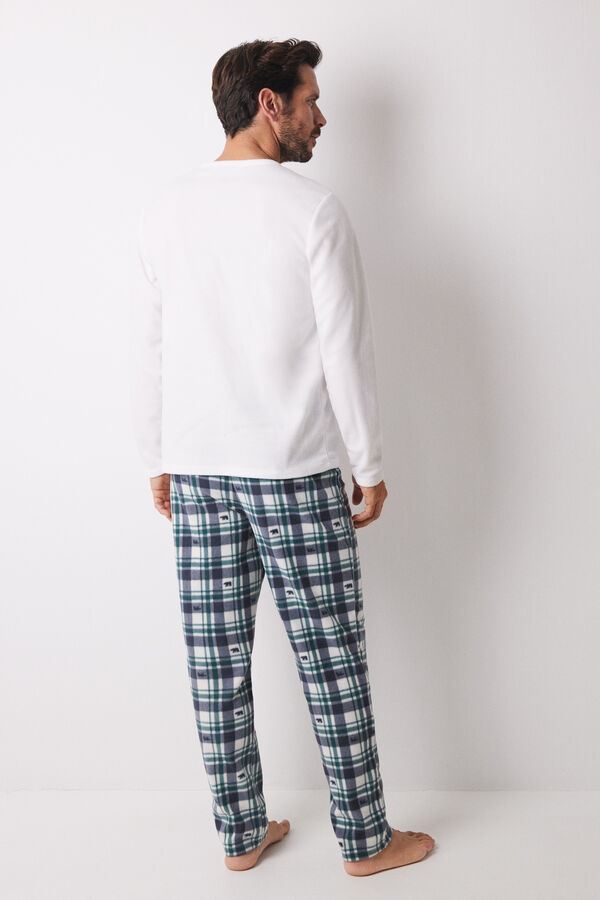 Womensecret Pijama larga hombre polar "Sierra Nevada" marfil