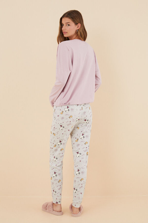 Womensecret Pijama 100% algodón Snoopy Love rosa rosa