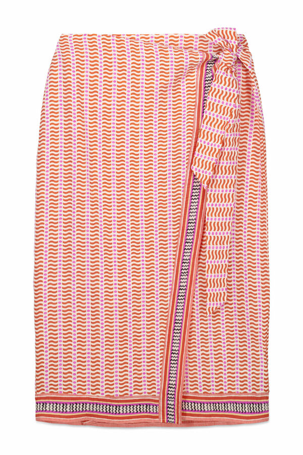 Womensecret Pareo midi con estampado geométrico estampado