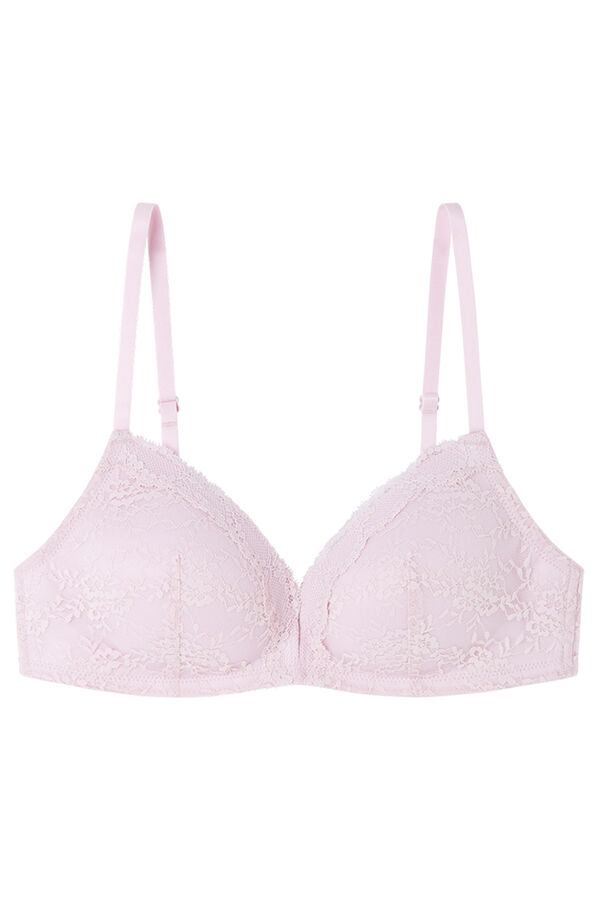 Womensecret Brasier triangular CHARMING de encaje rosa rosa