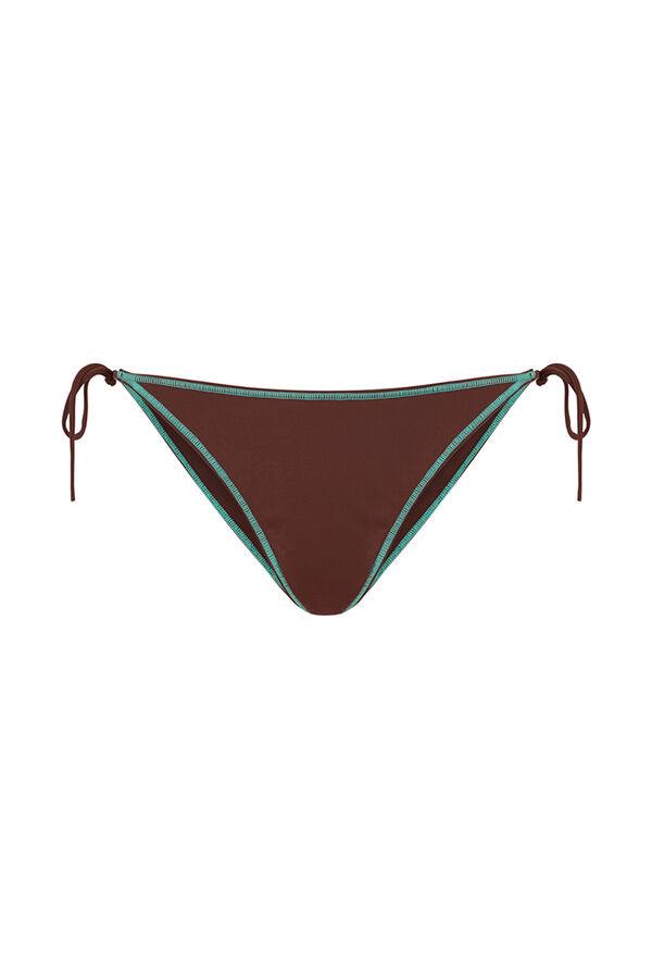 Womensecret Panty de bikini con tirantes marrones café