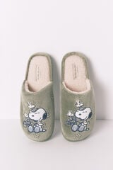 Womensecret Pantuflas para casa caqui oscuro de Snoopy kaki