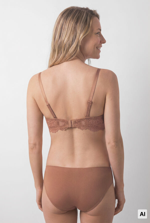 Women'secret Brasier maternity triangular con relleno marr&oacute;n CHARMING caf&eacute;