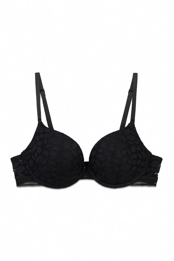 Women'secret Bra GORGEOUS push up de encaje negro negro