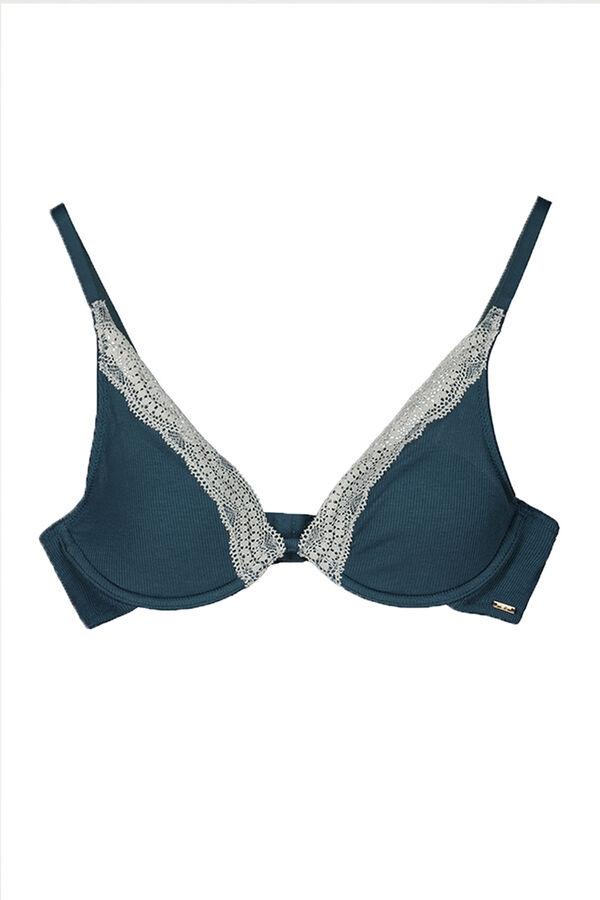 Womensecret INTUITIVE Brasier halter varilla y relleno algodón verde verde