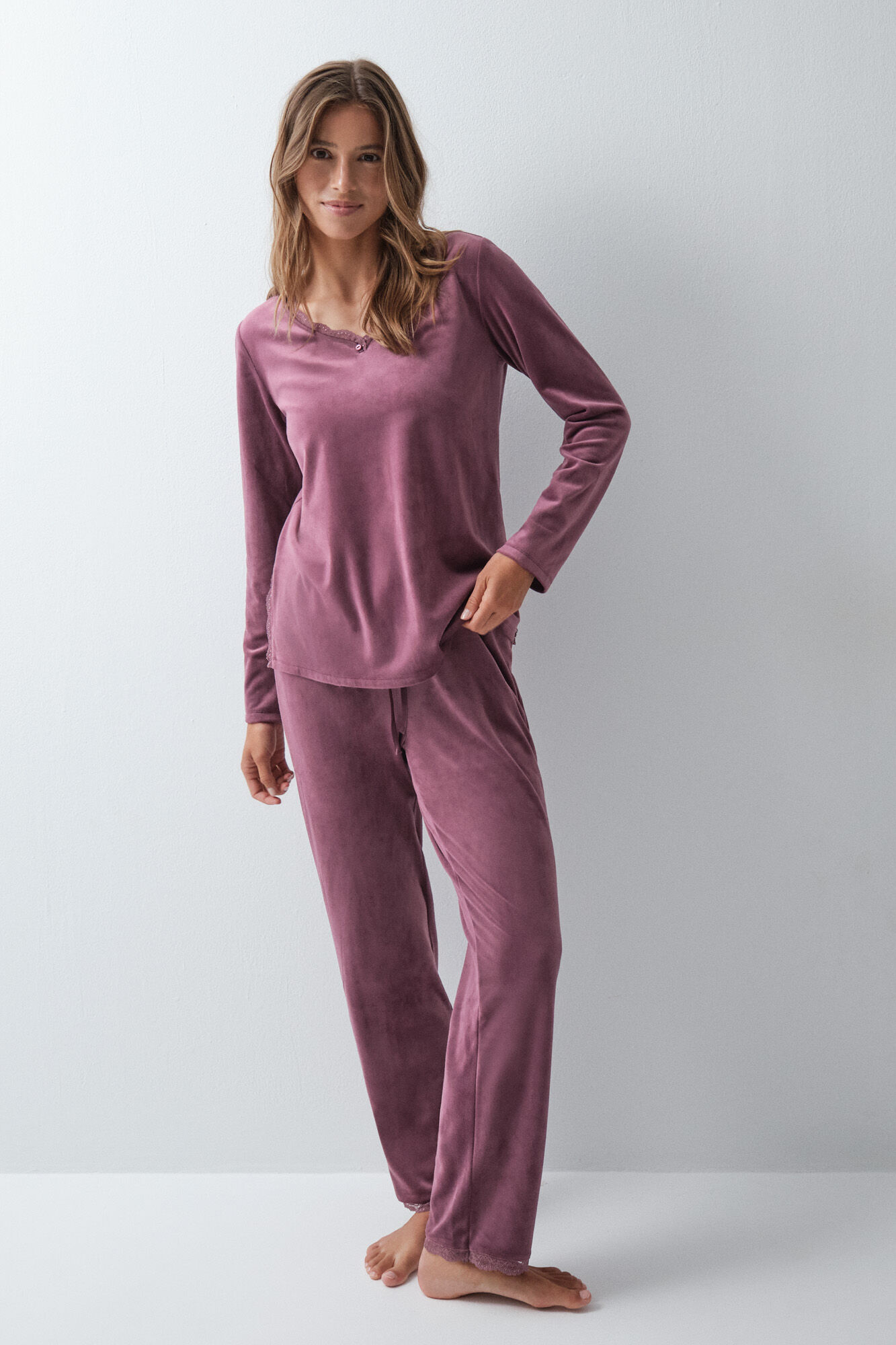 Women'secret Pijama larga granate
