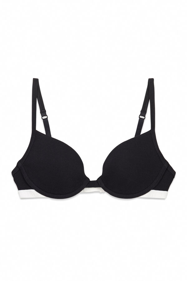 HI&BYE Brasier push up de algod&oacute;n negro negro