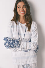 Women'secret Mitones de borrego con estampado azul estampado