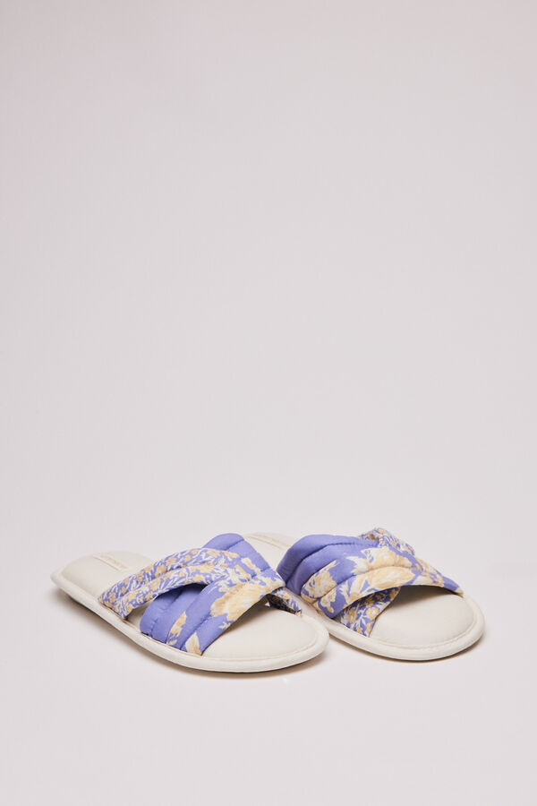 Womensecret Pantuflas flores lila amarillo