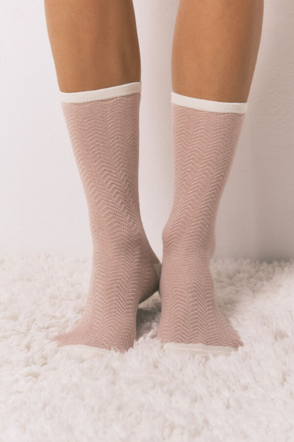 Women'secret Pack de 3 calcetines largos de algodón de Minnie  estampado