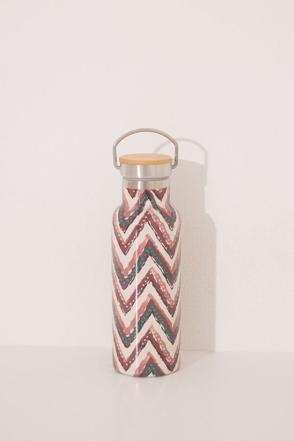 Womensecret Botella de acero inoxidable con estampado tribal de 520 ml estampado