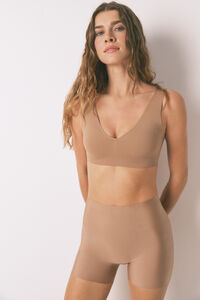 Women'secret Pantalón interior beige de corte limpio