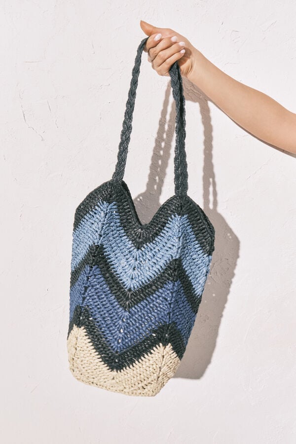 Women'secret Bolsa paper zig-zag azul