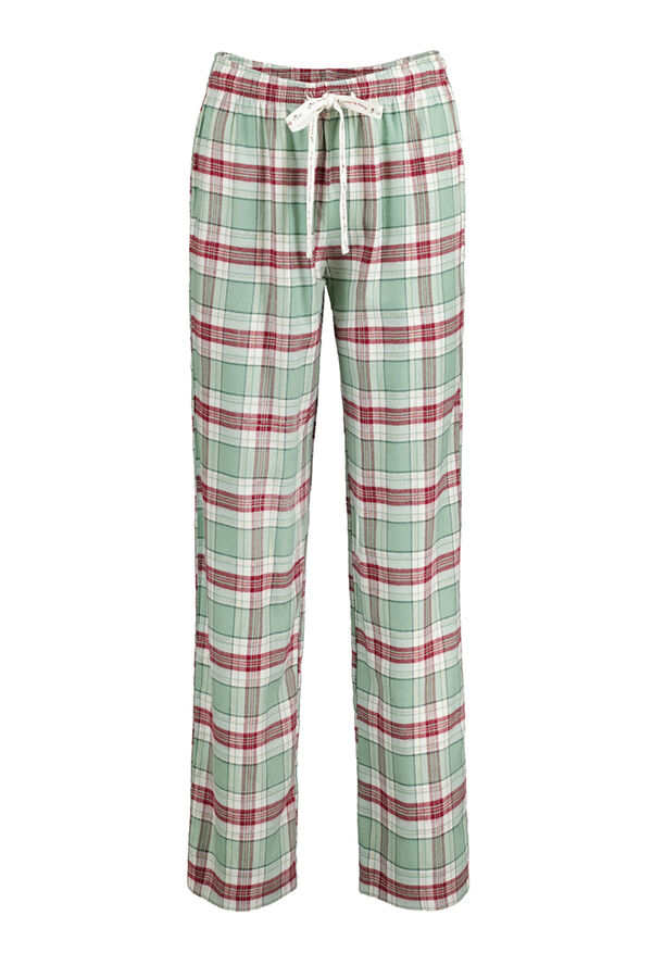 Womensecret Pantalón pijama cuadros algodón verde kaki