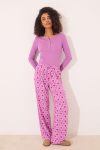 Womensecret Pantalón largo de viscosa con estampado geométrico estampado