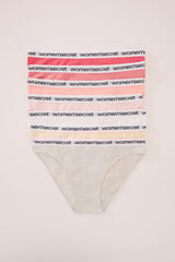 Womensecret Pack de 7 panties clásica de algodón con logo blanco