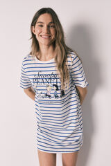 Women'secret Camis&oacute;n corto Snoopy de algod&oacute;n a rayas blanco