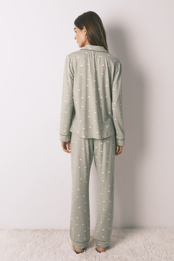 Women'secret Pijama larga camisero ovejas estampado