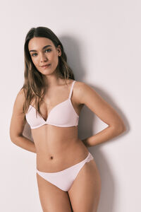 Women'secret Panty cl&aacute;sica de microfibra y encaje rosa