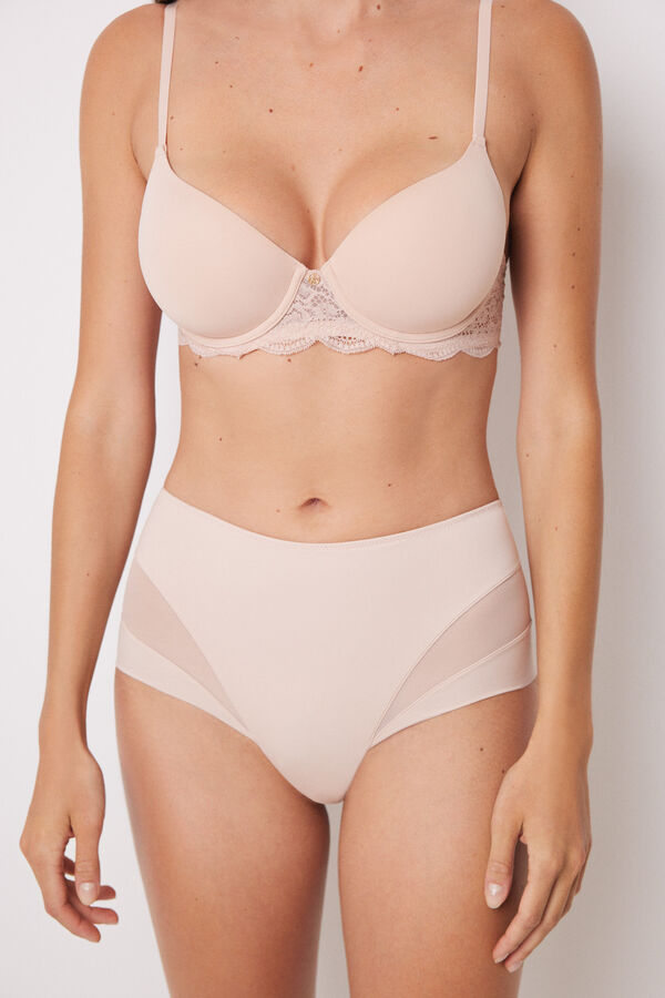 Women'secret Panty reductora alta rosa rosa