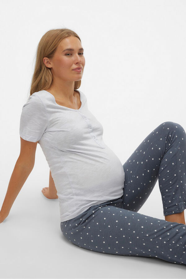 Mamalicious Pijama larga de premamá y lactancia gris