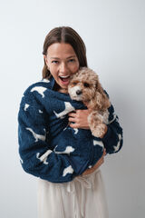 Women'secret Chamarra fluffy para perros azul estampado