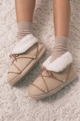 Women'secret Pantuflas botas antelina beige beige