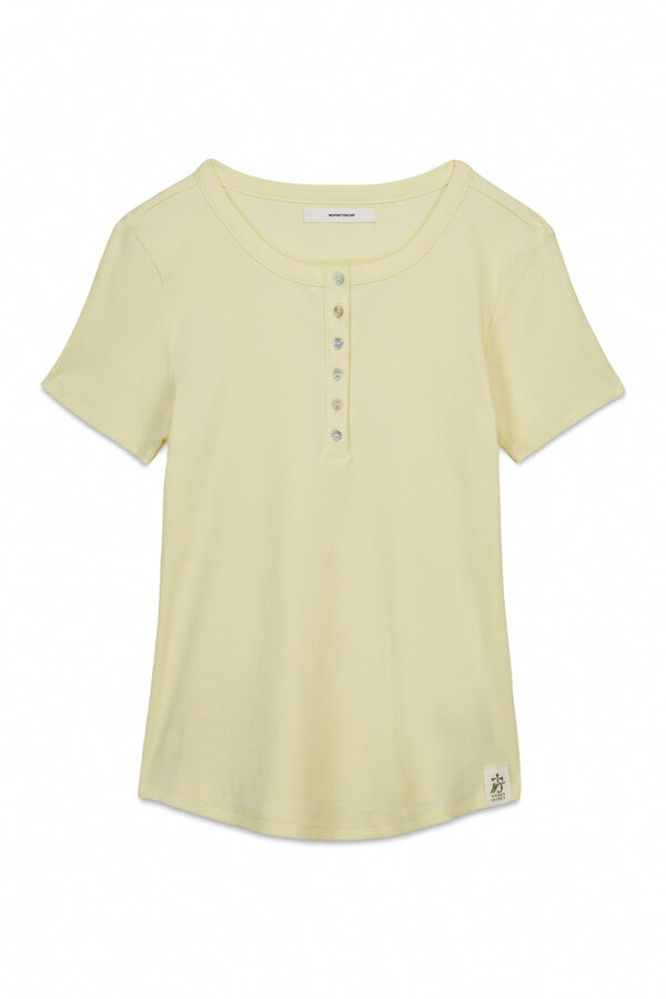 Women'secret Playera manga corta de algod&oacute;n amarilla amarillo