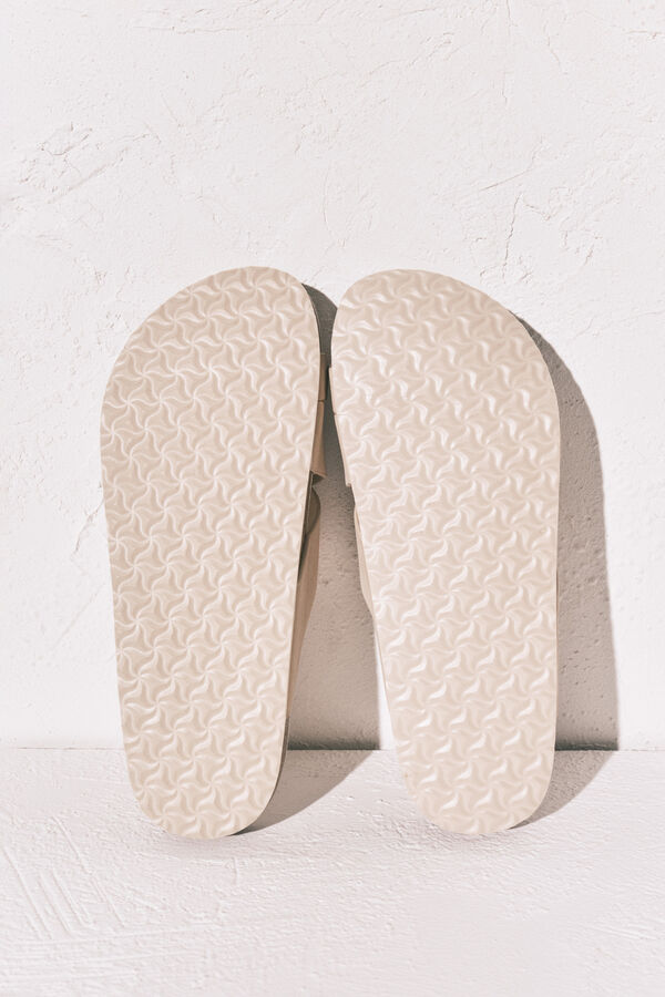 Women'secret Sandalia bio de tiras cruzadas beige caf&eacute;