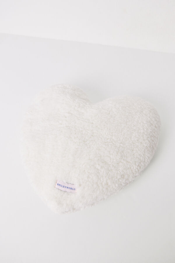 Womensecret Cojín corazón blanco Smiley marfil