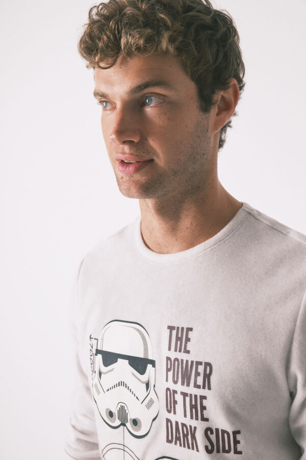 Women'secret Pijama larga de hombre gris Star Wars forro polar de forro polar gris