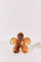 Women'secret Pinza para el pelo con forma de flor marr&oacute;n caf&eacute;