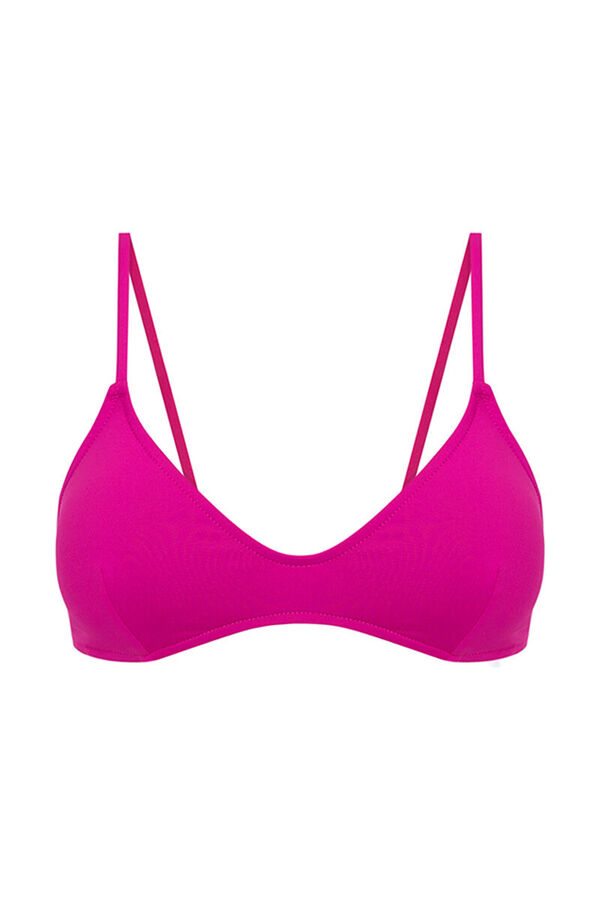 Womensecret Top de bikini con escote en PICO color rosa fucsia