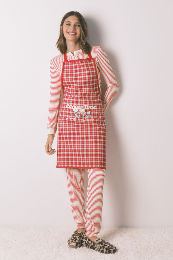 Women'secret Delantal a cuadros de Snoopy estampado