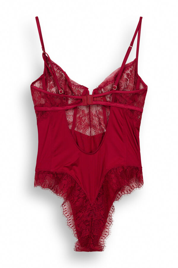 Womensecret Body brasileño rojo microfibra encaje  púrpura