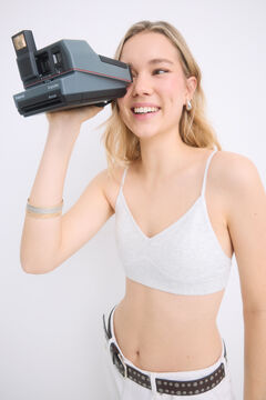 Womensecret Sujetador top relleno gris copas extraíbles gris