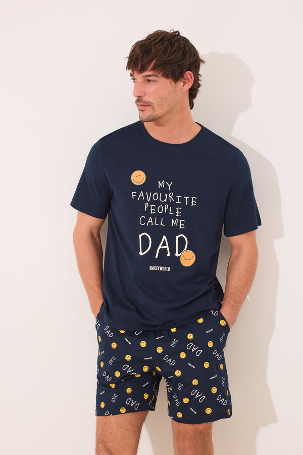 Womensecret Pijama corta hombre 100% algodón DAD azul