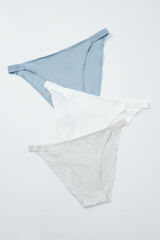 Women'secret Pack 3 bragas cl&aacute;sicas algod&oacute;n mix logo blanco