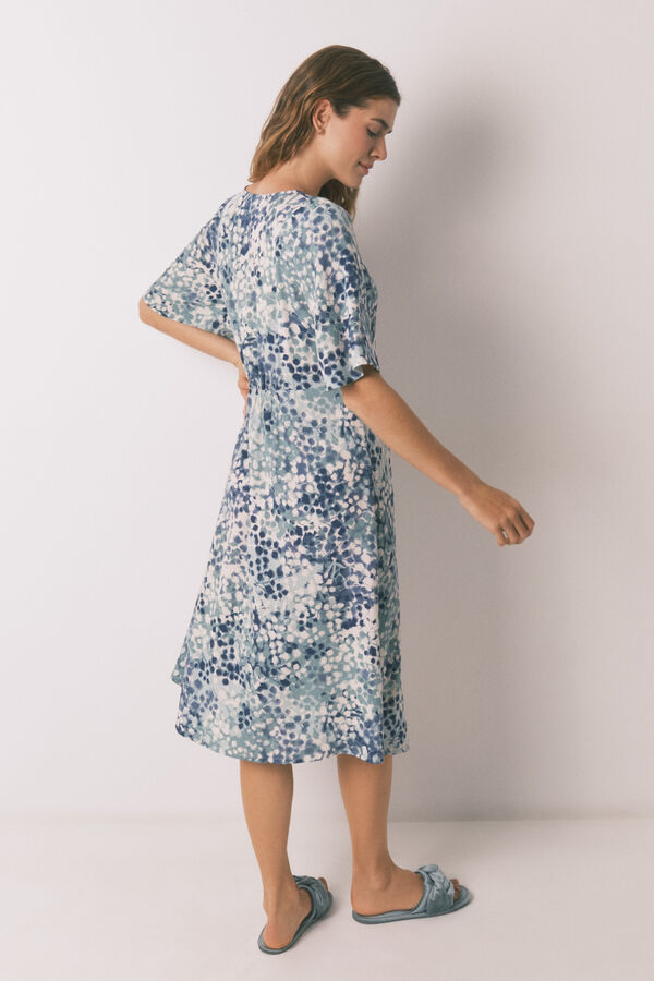 Womensecret Camisón midi de jacquard floral verde verde