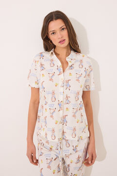 Womensecret Pijama camisera "Peter Rabbit" 100% algodón blanco