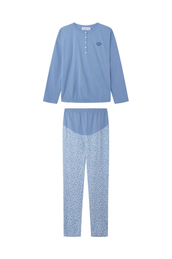 Womensecret Pijama larga 'maternity' 100% algodón flores estampado