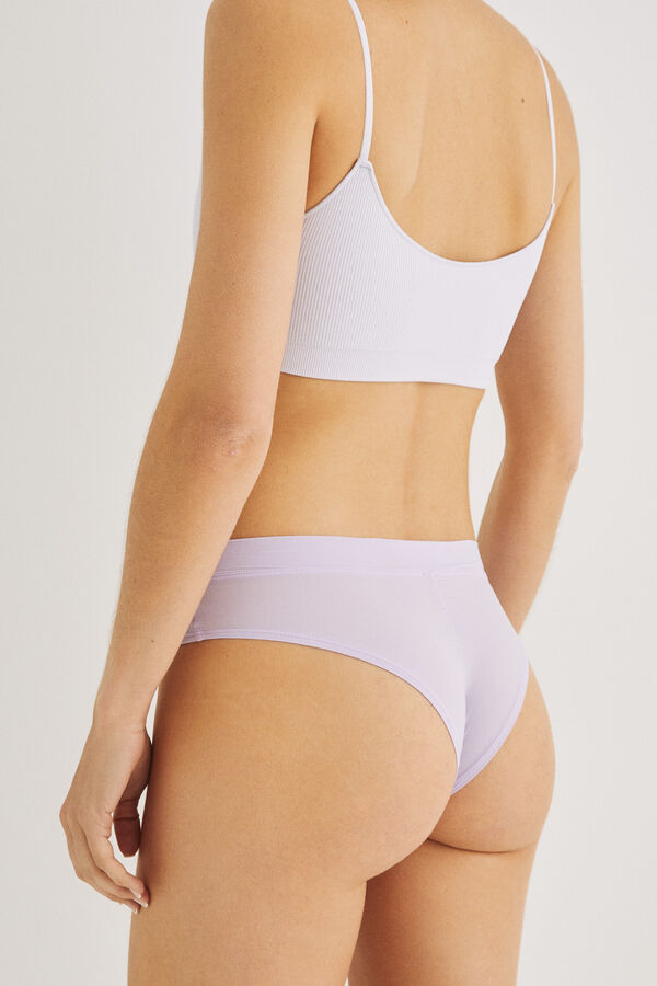 Womensecret Panty brasileño ancho frunce lila morado/lila