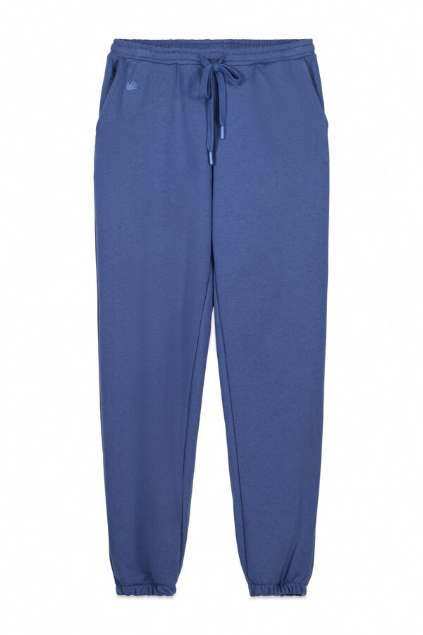 Womensecret Pantalón largo jogger felpa azul azul