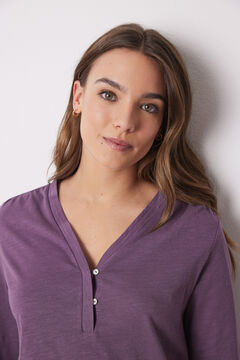 Womensecret Playera manga larga 100% algodón morado rosa