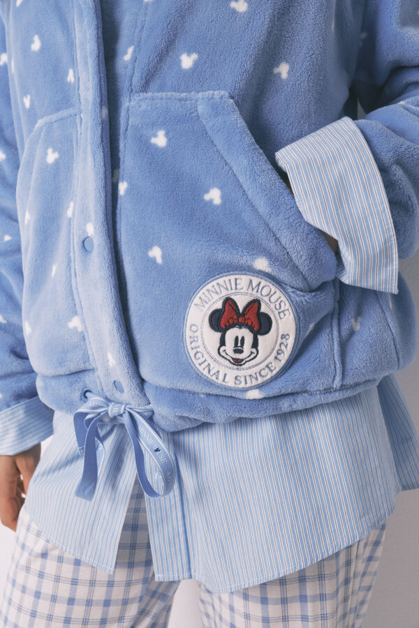 Womensecret Bata short de forro polar de Mickey Mouse con estampado azul estampado