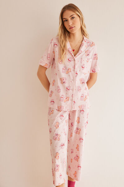 Womensecret Pijama camisera 100% algodón Osos Cariñosos rosa